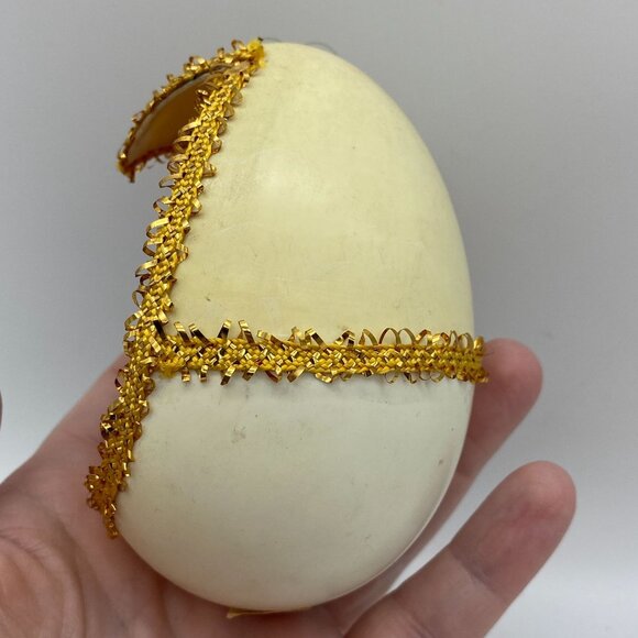 VTG Raggedy Ann Christmas ornament open egg handcrafted 70s - Picture 2 of 9